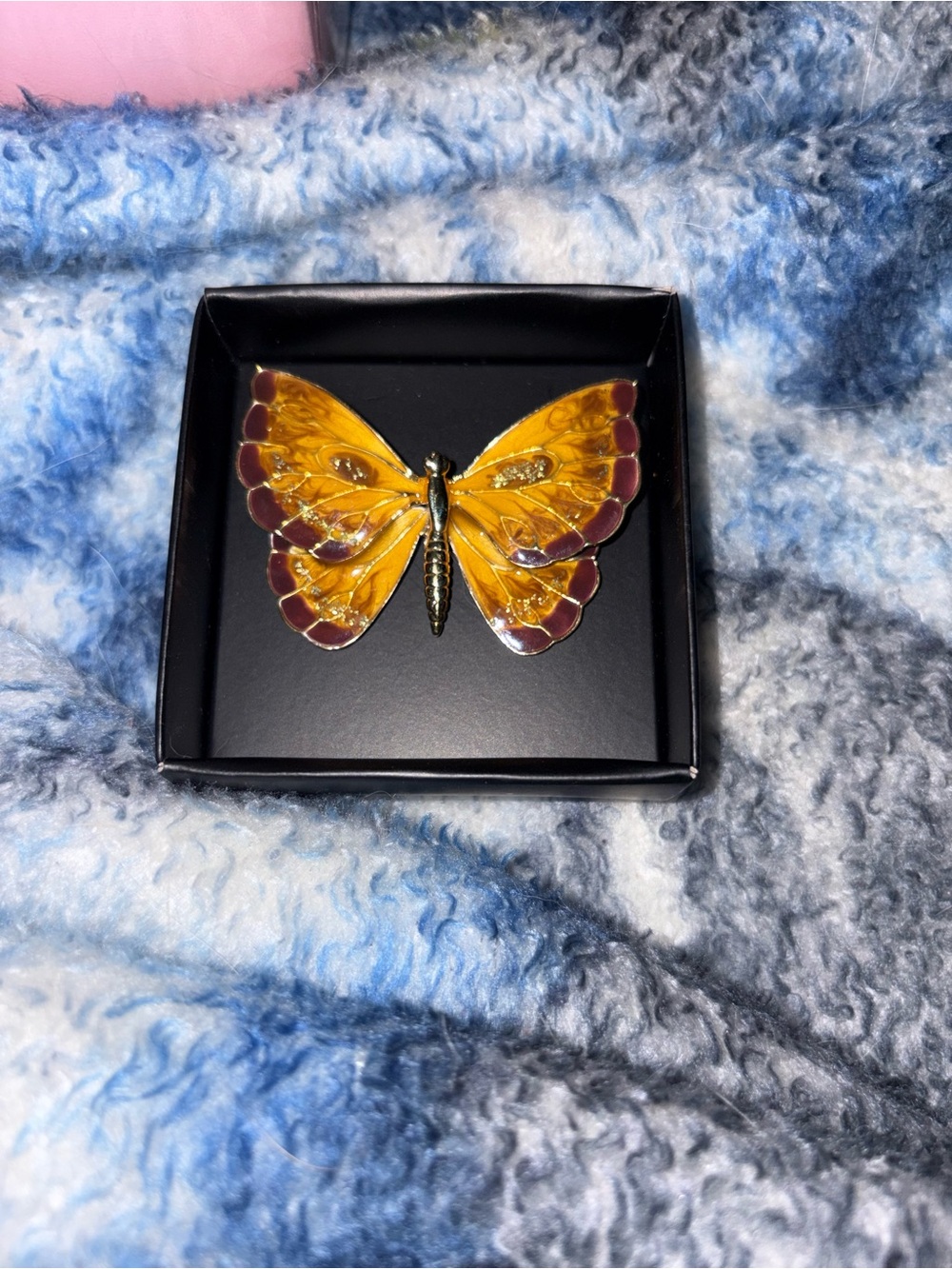 Yellow Butterfly Brooch - Unbranded